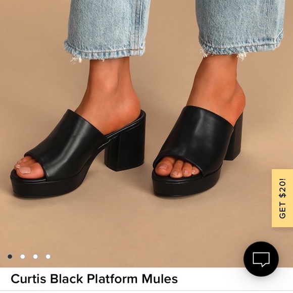 Lulus Shoes - Lulus Black Platform Mules